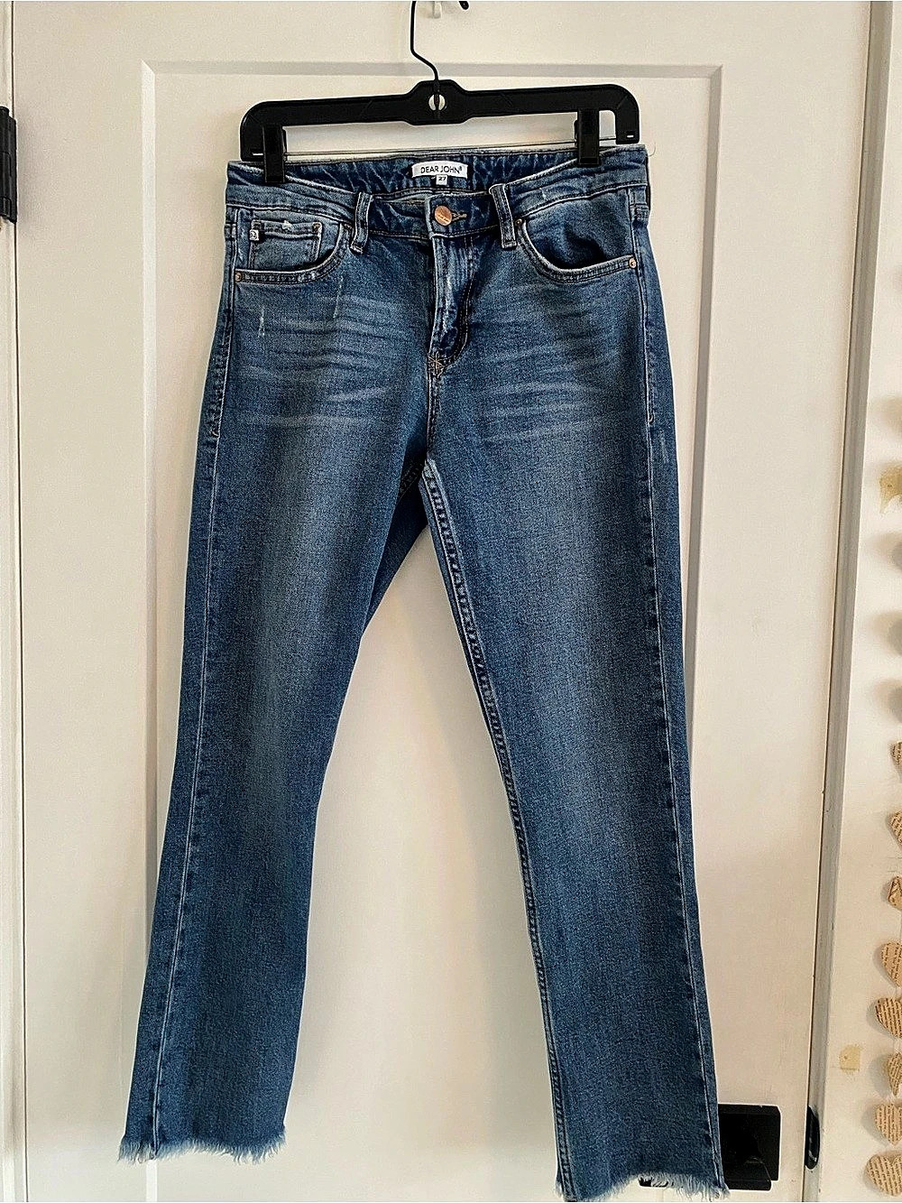 Dear John Cropped Straight Jeans in Blue Waist 27